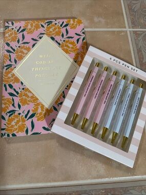 Floral Pink & Pastel Positive Affirmation Pen Gift Box and Journal Set